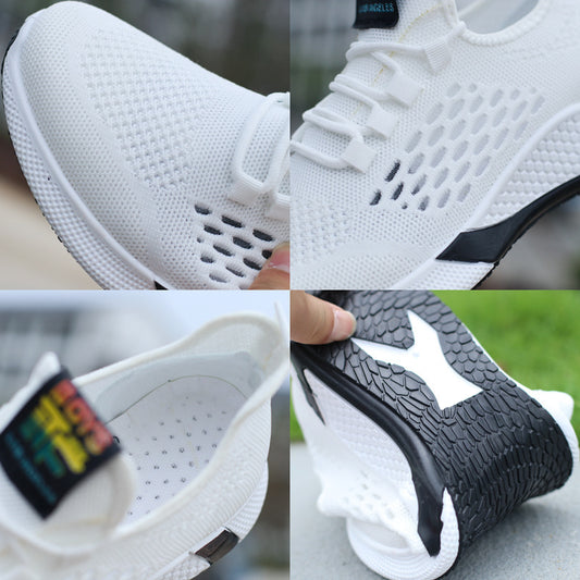 Nuove scarpe sportive da uomo, traspiranti, casual, in rete, comode, con lacci, antiscivolo, basse, da corsa