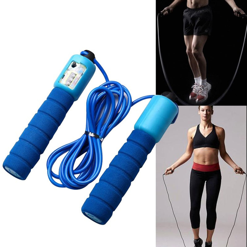 Skipping Rope with Counter Adjustable Length Counter Wear-Resistant Foam Cotton Handle Jumprope Exercise Portable Sports Training Equipment