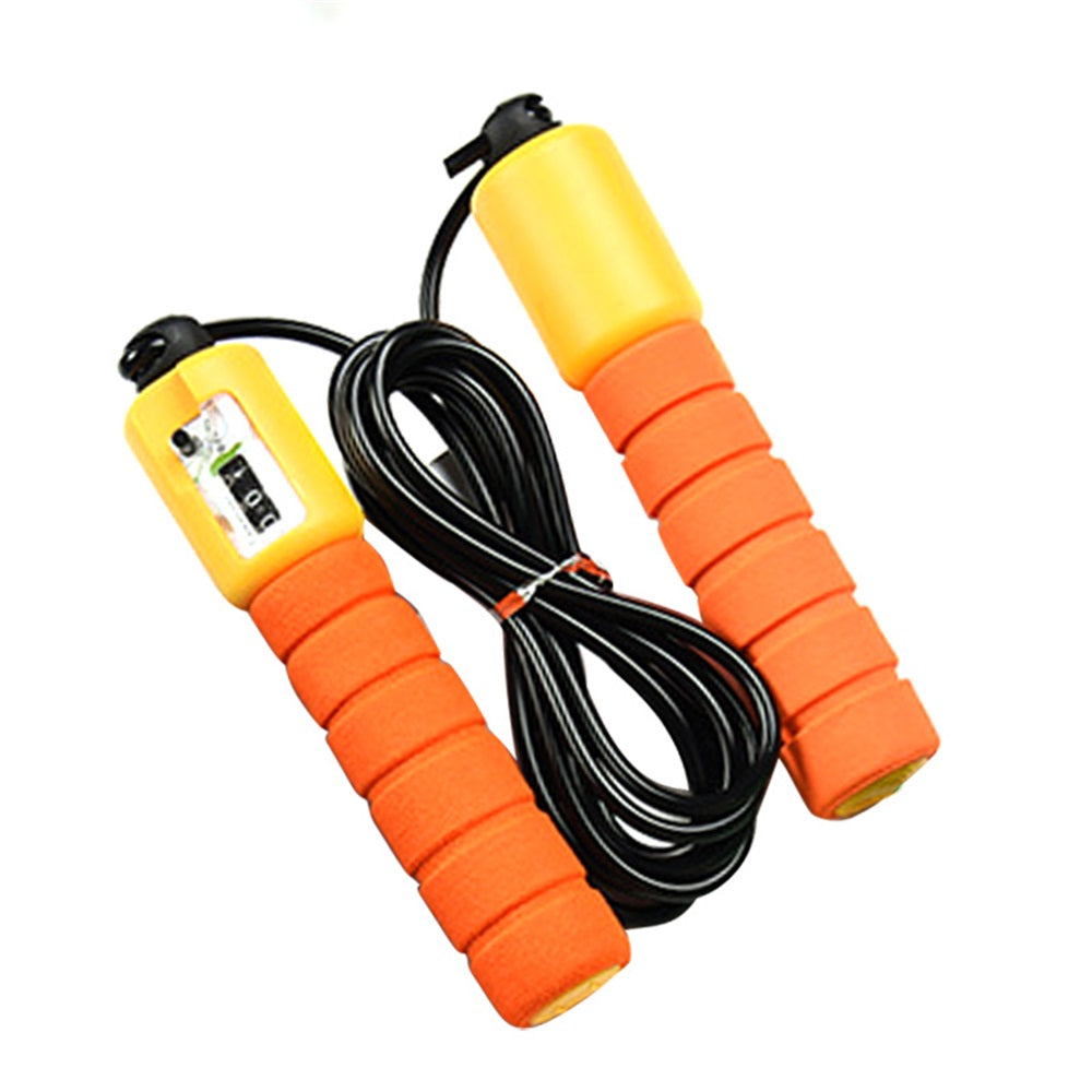 Skipping Rope with Counter Adjustable Length Counter Wear-Resistant Foam Cotton Handle Jumprope Exercise Portable Sports Training Equipment