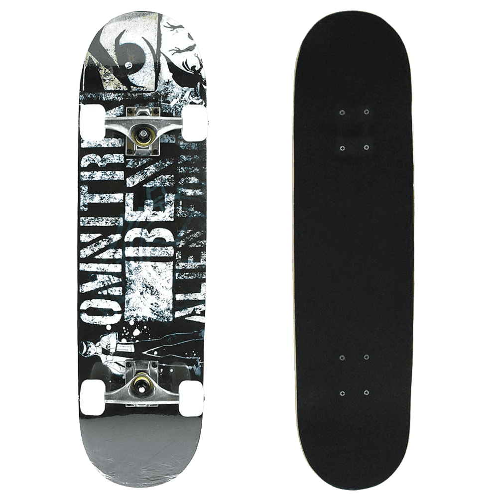 Senmi 7 Plies Maple Double Kick Concave Deck Cool alphabet Grip Tape Skateboard for Primary Intermediate + Free Skateboard Bag